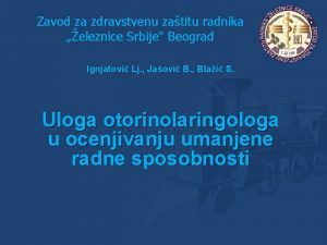 Zavod za zdravstvenu zatitu radnika eleznice Srbije Beograd