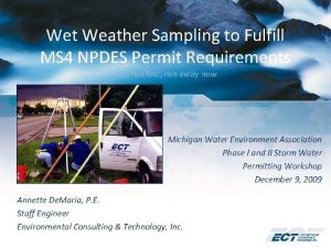 Wet Weather Sampling to Fulfill MS 4 NPDES