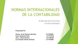 NORMAS INTERNACIONALES DE LA CONTABILIDAD EN RELACION CON