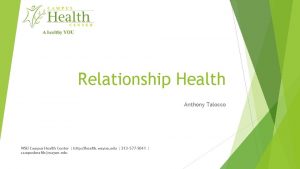 Relationship Health Anthony Talocco WSU Campus Health Center