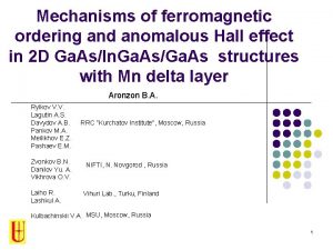 Mechanisms of ferromagnetic ordering and anomalous Hall effect