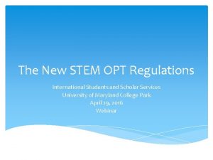 Stem opt umd