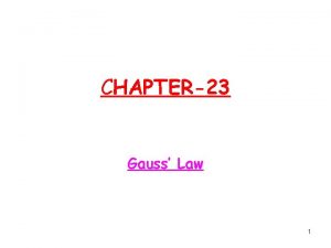 CHAPTER23 Gauss Law 1 CHAPTER23 Gauss Law Topics