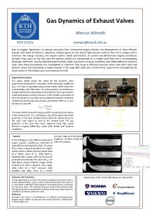 Gas Dynamics of Exhaust Valves Marcus Winroth KTH