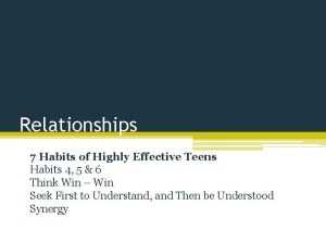 Relationships 7 Habits of Highly Effective Teens Habits