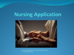 Nursing Application The Hospital Elder Life Program 2000