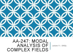 AA247 MODAL ANALYSIS OF COMPLEX FIELDS Lecture 11