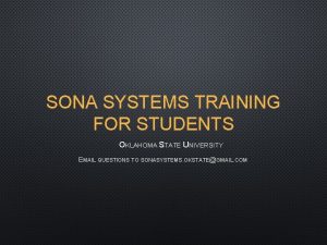 Sona systems okstate