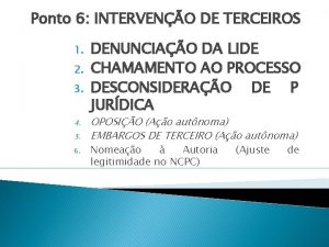 Ponto 6 INTERVENO DE TERCEIROS 1 2 3