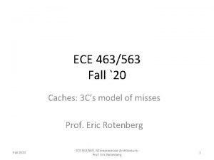 ECE 463563 Fall 20 Caches 3 Cs model