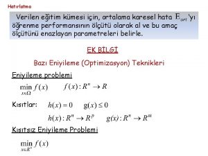 Hatrlatma Verilen eitim kmesi iin ortalama karesel hata