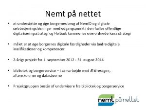 Nemt p nettet at understtte og ge borgernes