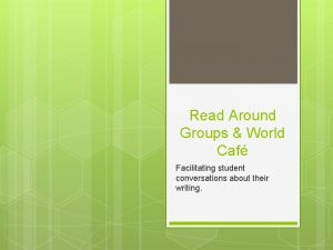 Read Around Groups World Caf Facilitating student conversations