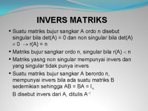 Invers matriks