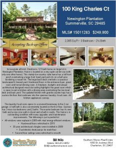 100 King Charles Ct Newington Plantation Summerville SC