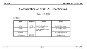 Sep 2019 doc IEEE 802 11 191129 r