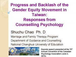 Progress and Backlash of the Gender Equity Movement