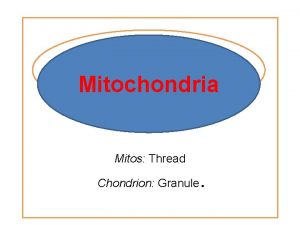 MITOCHONDRIA Mitochondria Mitos Thread Chondrion Granule History Kolliker