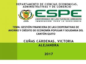 DEPARTAMENTO DE CIENCIAS ECONOMICAS ADMINISTRATIVAS Y DE COMERCIO