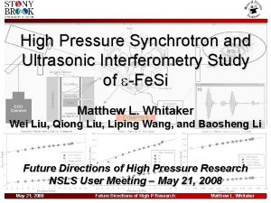 High Pressure Synchrotron and Ultrasonic Interferometry Study of