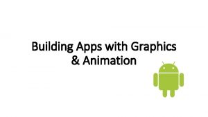 Building Apps with Graphics Animation Displaying Bitmaps Efficiently