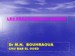 LES FRACTURES DU BASSIN Dr M N BOUHRAOUA