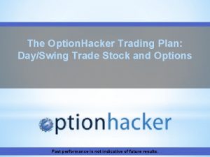 The Option Hacker Trading Plan DaySwing Trade Stock