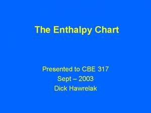 The Enthalpy Chart Presented to CBE 317 Sept