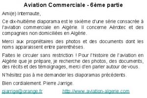 Aviation Commerciale 6me partie Amie Internaute Ce dixhuitime
