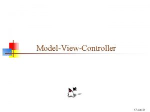 ModelViewController 17 Jun21 The MVC pattern n n