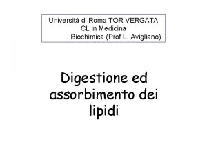 Universit di Roma TOR VERGATA CL in Medicina