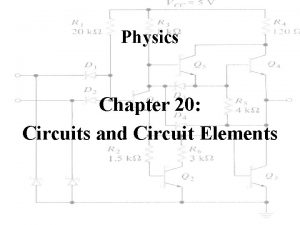 Physics Chapter 20 Circuits and Circuit Elements Circuits