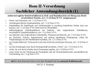 Rom IIVerordnung Sachlicher Anwendungsbereich 1 Auervertragliche Schuldverhltnisse in