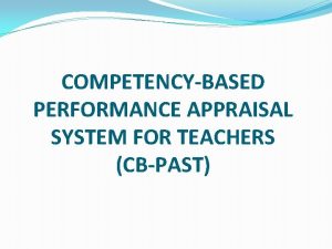 Competency-based performance appraisal system for teachers