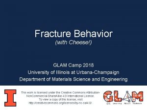 Fracture Behavior with Cheese GLAM Camp 2018 University