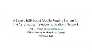 A Simple BGPbased Mobile Routing System for the