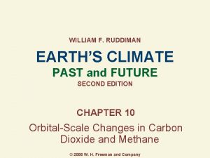 WILLIAM F RUDDIMAN EARTHS CLIMATE PAST and FUTURE