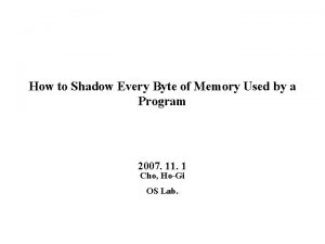 How to Shadow Every Byte of Memory Used