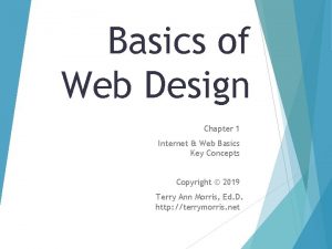 Basics of Web Design Chapter 1 Internet Web