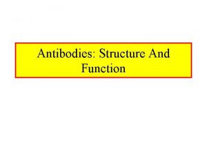 Antibodies Structure And Function Antibody Structure Antibodies Are