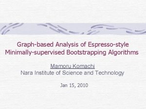 Graphbased Analysis of Espressostyle Minimallysupervised Bootstrapping Algorithms Mamoru