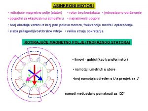 ASINKRONI MOTORI rotirajue magnetno polje stator rotor bez