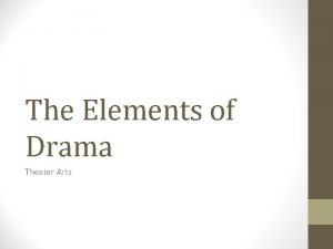 The Elements of Drama Theater Arts Essential Question