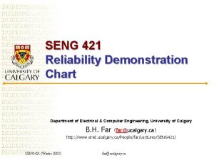 SENG 421 Reliability Demonstration Chart Department of Electrical
