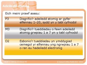 Adeiledd atomig Eich meini prawf asesu P 3