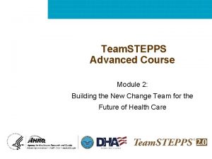 Team STEPPS Advanced Course Module 2 Building the