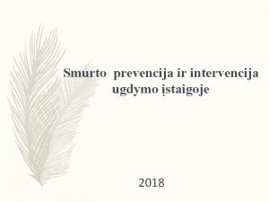 Smurto prevencija ir intervencija ugdymo staigoje 2018 Kas