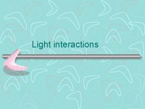 Light interactions When light strikes another object When