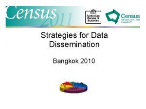 Strategies for Data Dissemination Bangkok 2010 Overview Developing