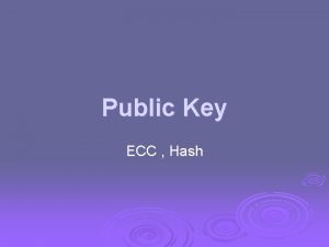 Ecc hash